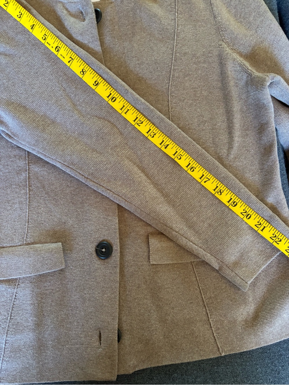 J. Jill Taupe Knit Button-Front Blazer NWT - Picture 6 of 9